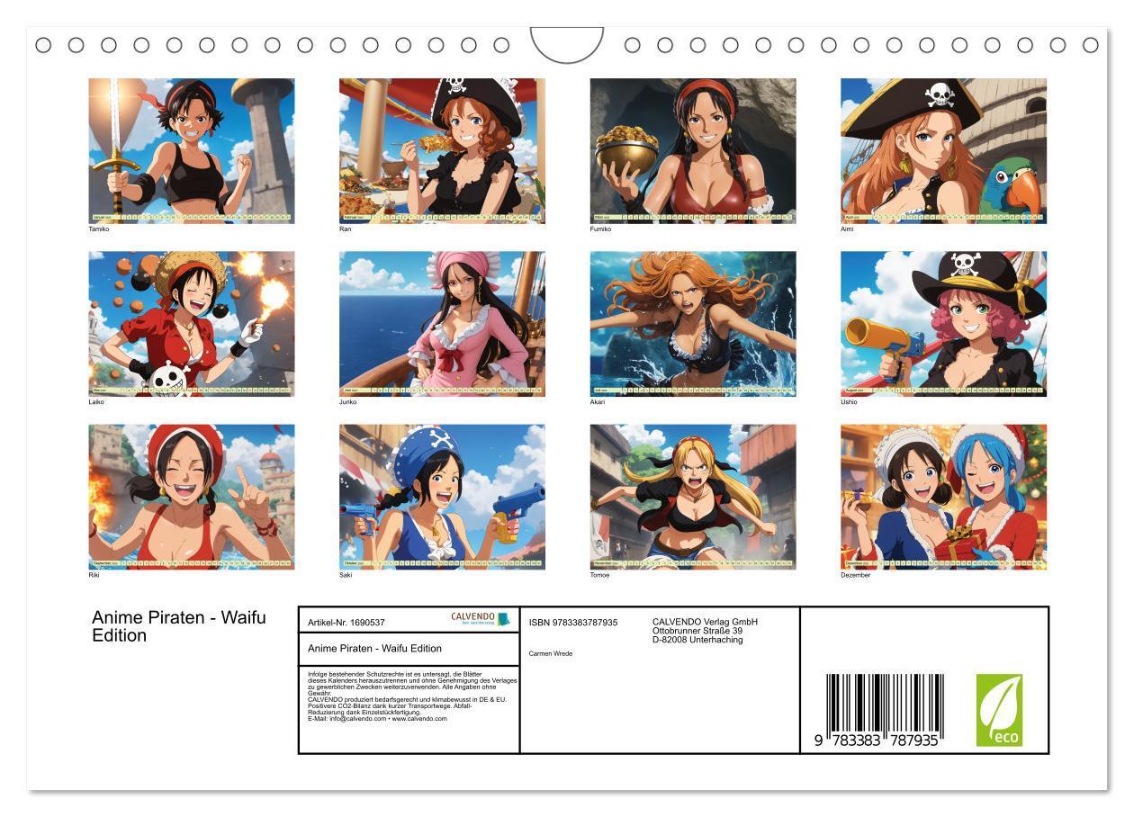 Bild: 9783383787935 | Anime Piraten - Waifu Edition (Wandkalender 2025 DIN A4 quer),...