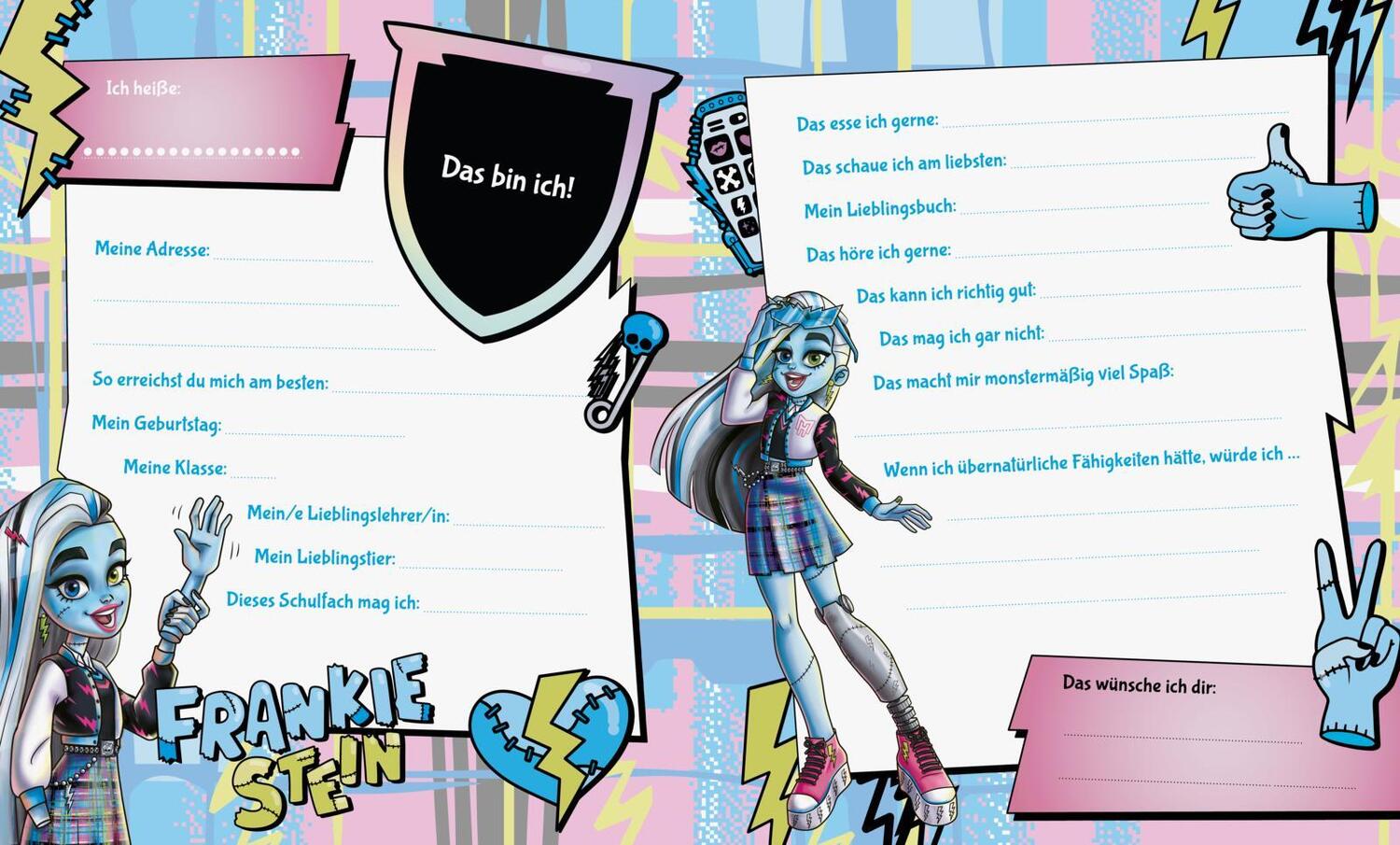 Bild: 9783845125299 | Monster High: Mein Freundebuch | Buch | Wattiertes Eintragbuch | 64 S.