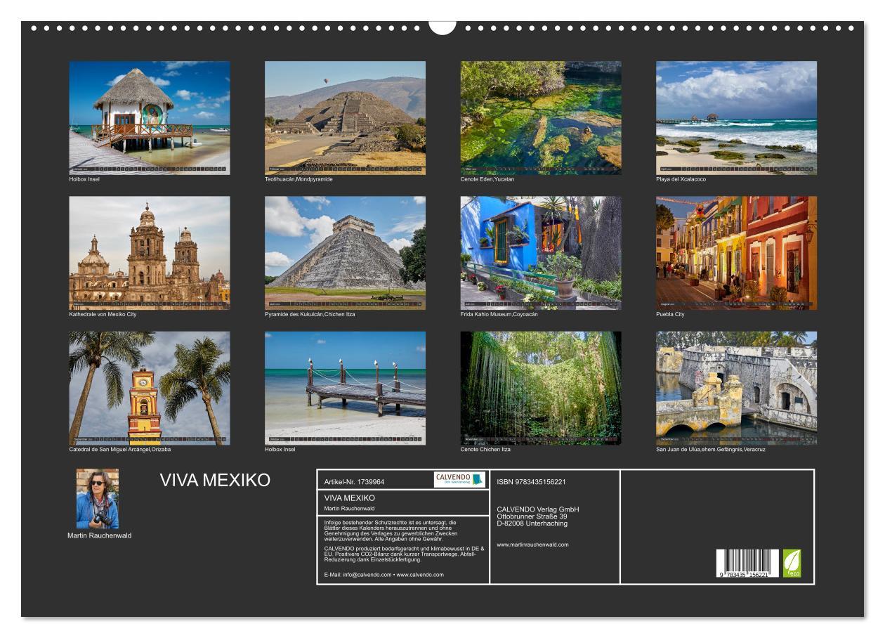 Bild: 9783435156221 | VIVA MEXIKO (Wandkalender 2025 DIN A2 quer), CALVENDO Monatskalender