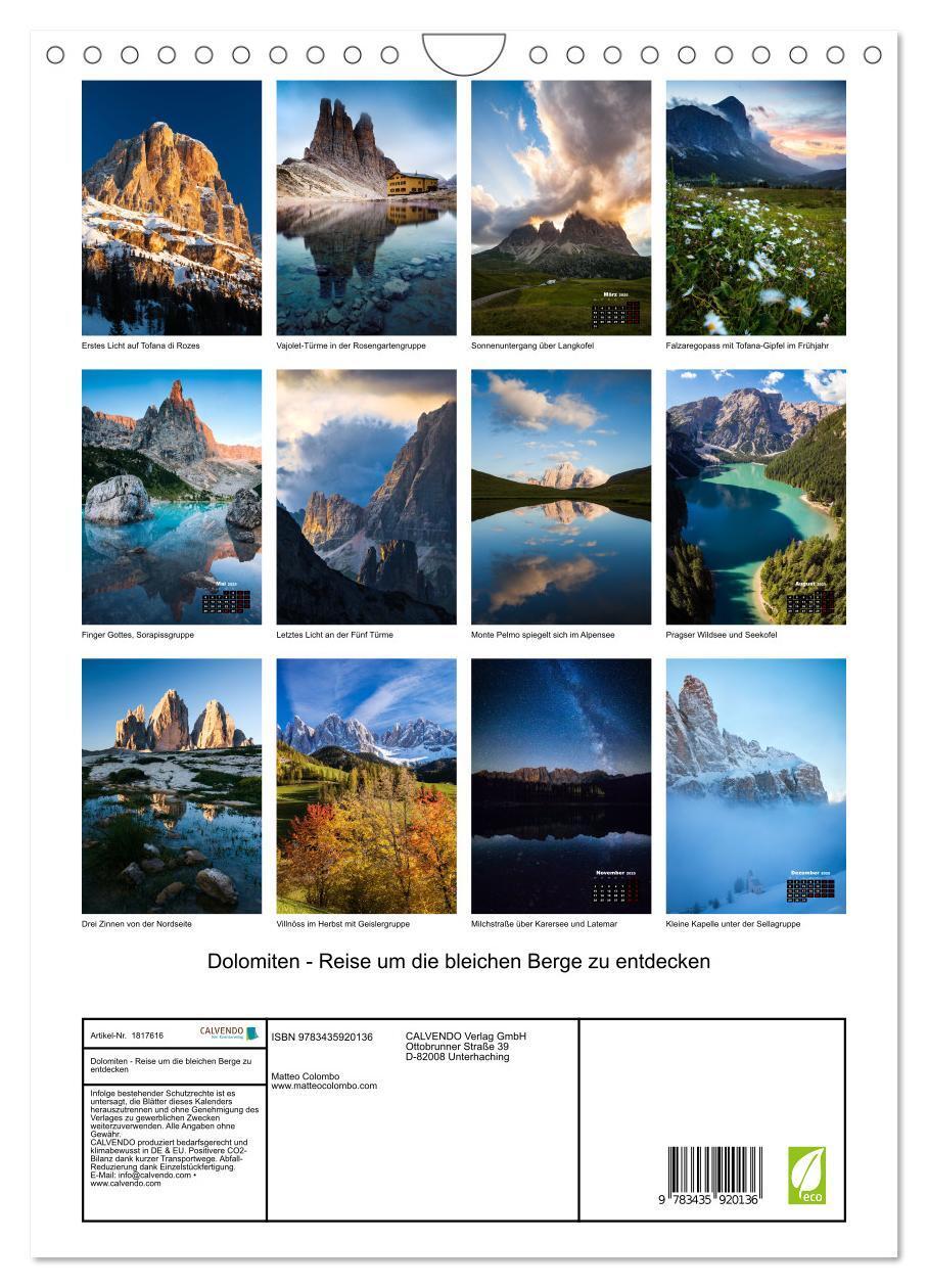 Bild: 9783435920136 | Dolomiten - Reise um die bleichen Berge zu entdecken (Wandkalender...