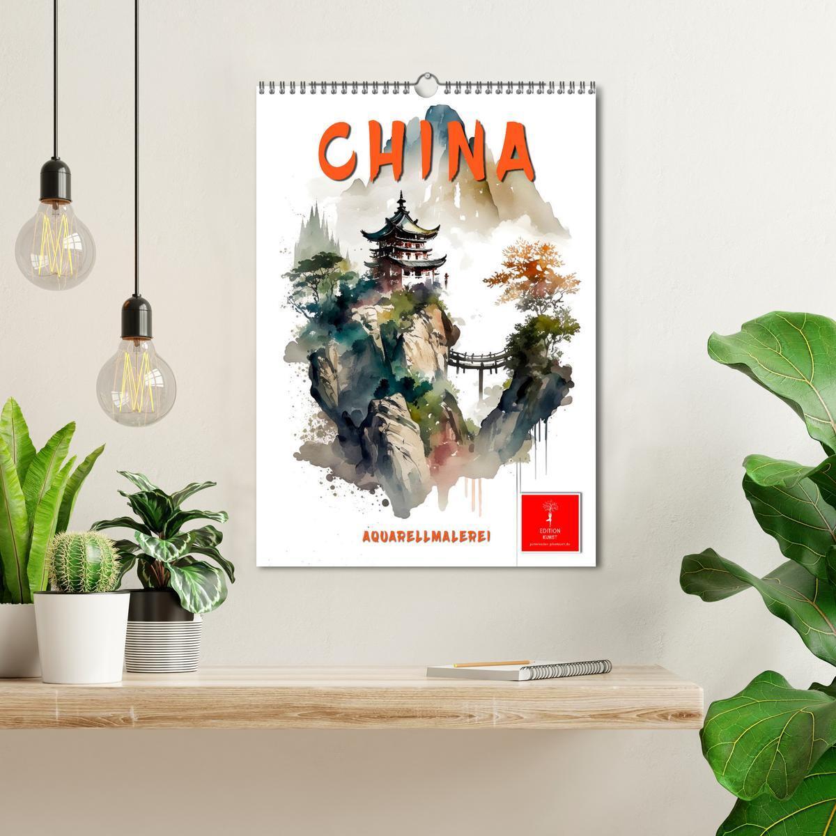 Bild: 9783435879748 | China - Aquarellmalerei (Wandkalender 2025 DIN A3 hoch), CALVENDO...