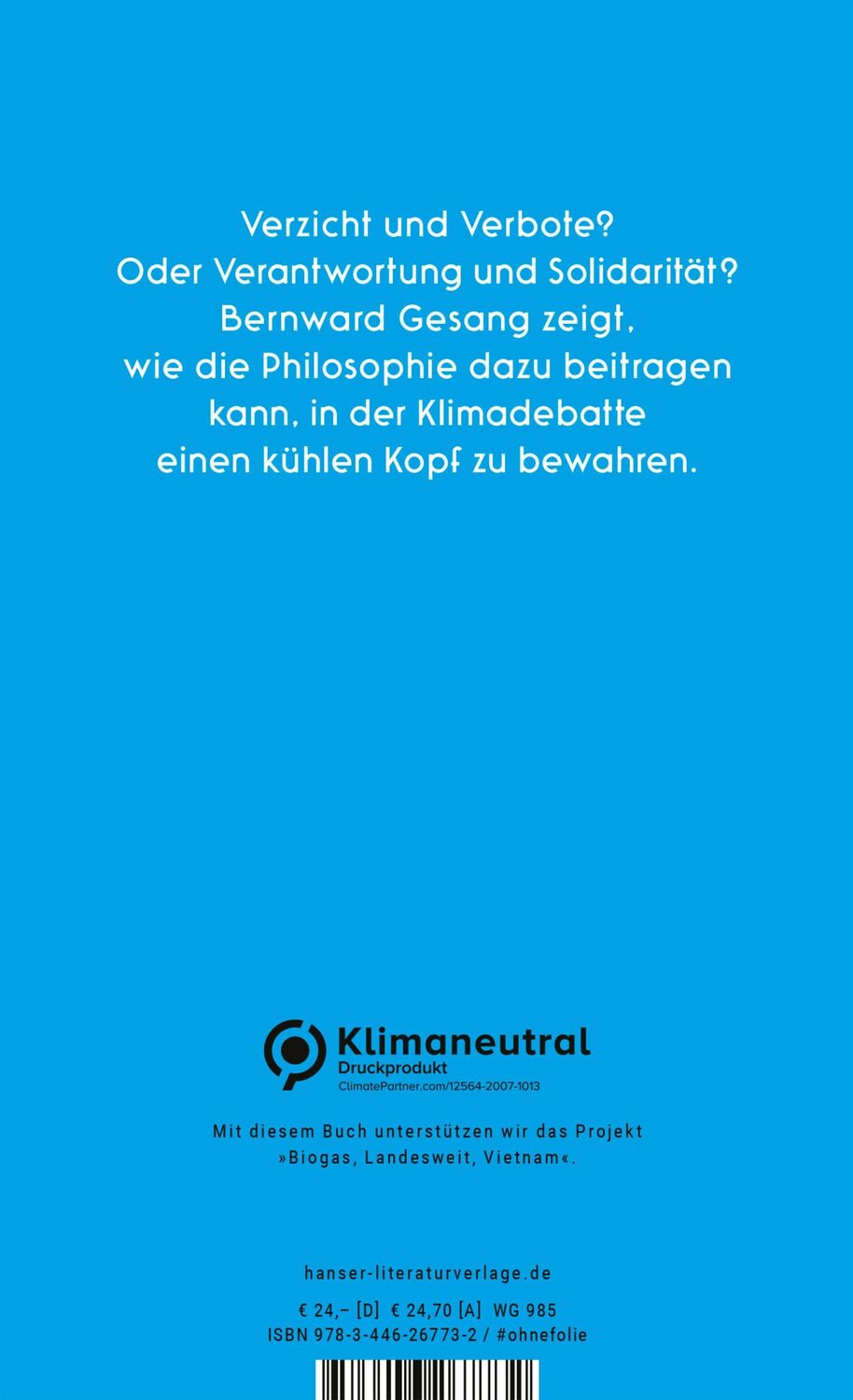 Bild: 9783446267732 | Mit kühlem Kopf | Über den Nutzen der Philosophie für die Klimadebatte