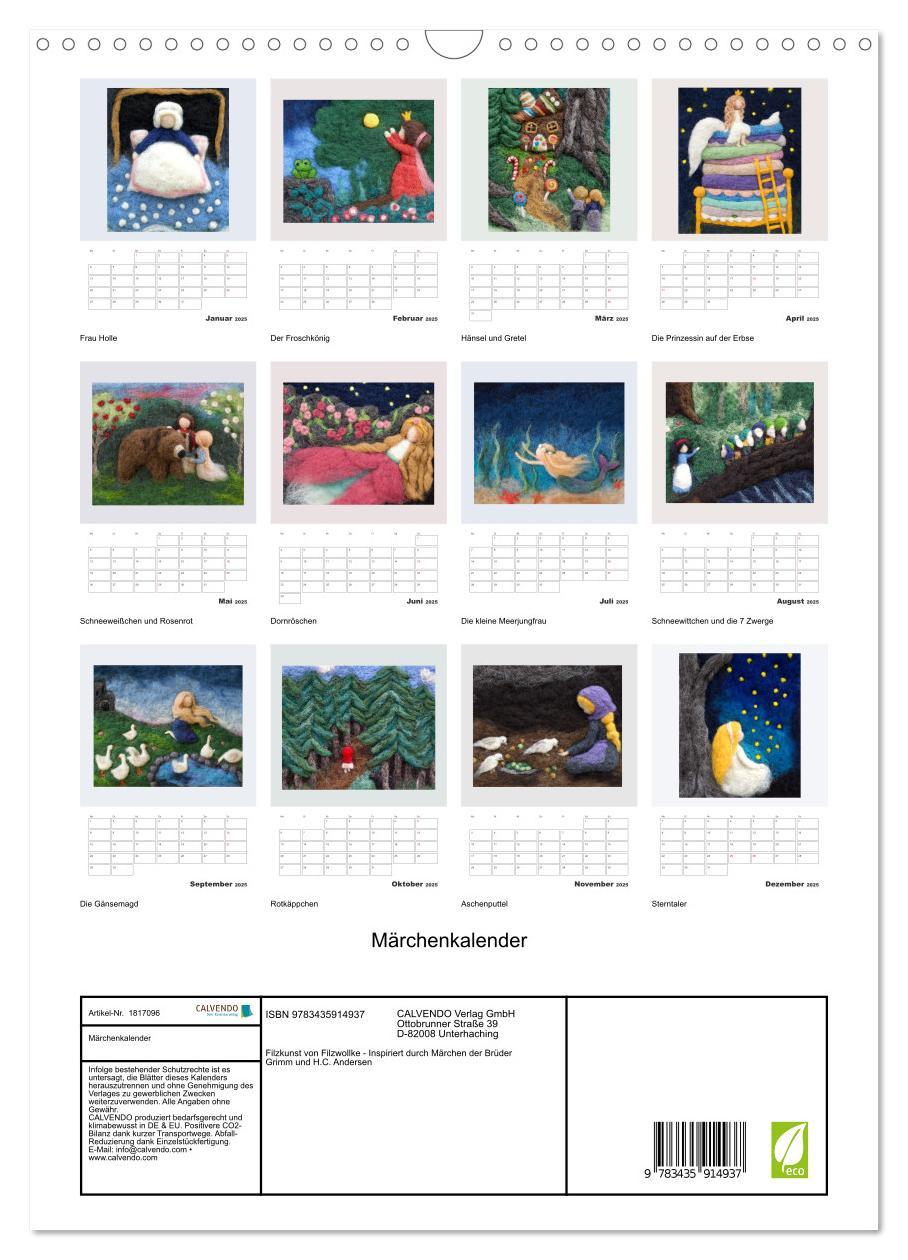 Bild: 9783435914937 | Märchenkalender (Wandkalender 2025 DIN A3 hoch), CALVENDO...