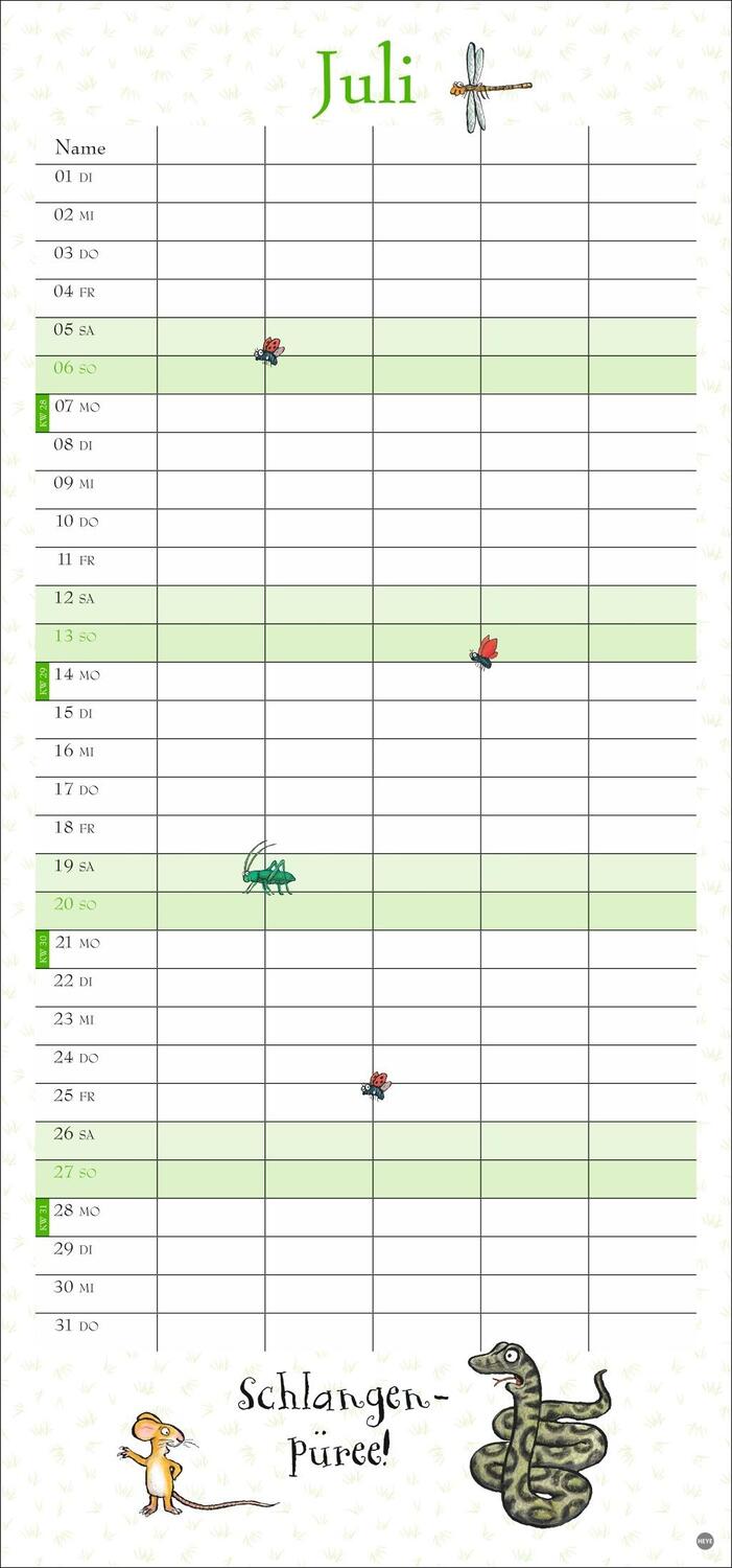 Bild: 9783756405923 | Der Grüffelo Familienplaner 2025 | Kalender | Familienplaner Athesia