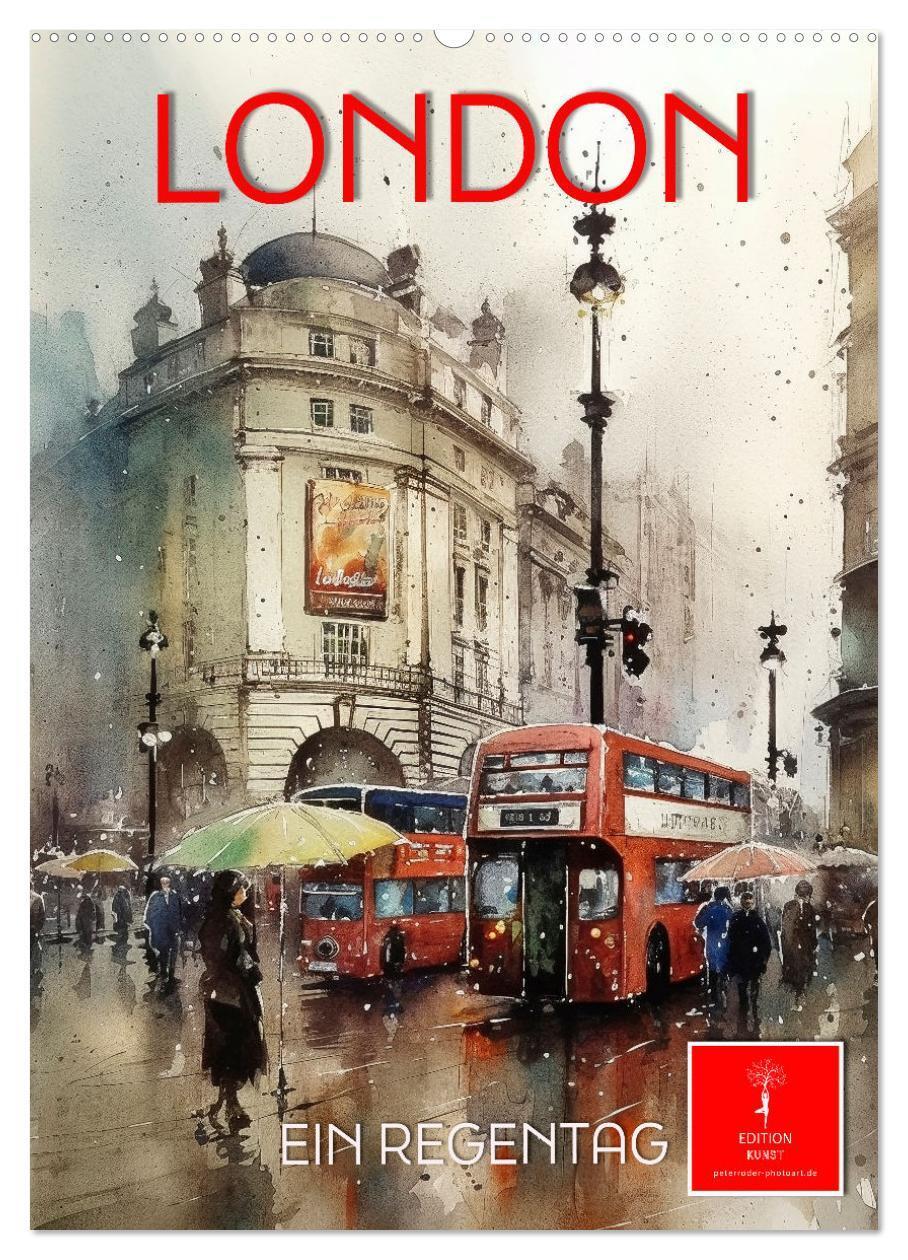 Cover: 9783435876389 | London - ein Regentag (Wandkalender 2025 DIN A2 hoch), CALVENDO...