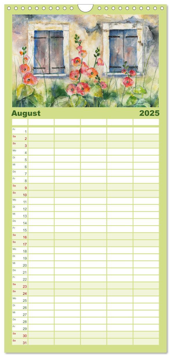 Bild: 9783457123256 | Familienplaner 2025 - Garten Aquarelle mit 5 Spalten (Wandkalender,...