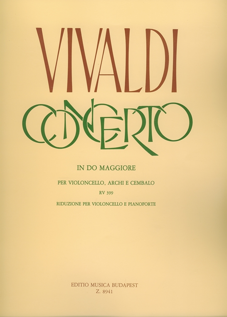 Cover: 9790080089415 | Concerto In Do Maggiore RV 399 | Per Violoncello, Archi e Cembalo