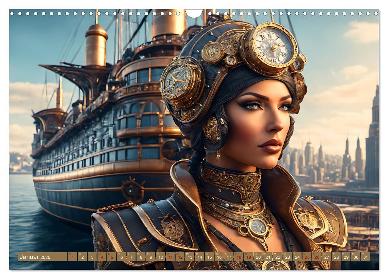 Bild: 9783383845444 | Steampunk - Mensch und Maschine (Wandkalender 2025 DIN A3 quer),...