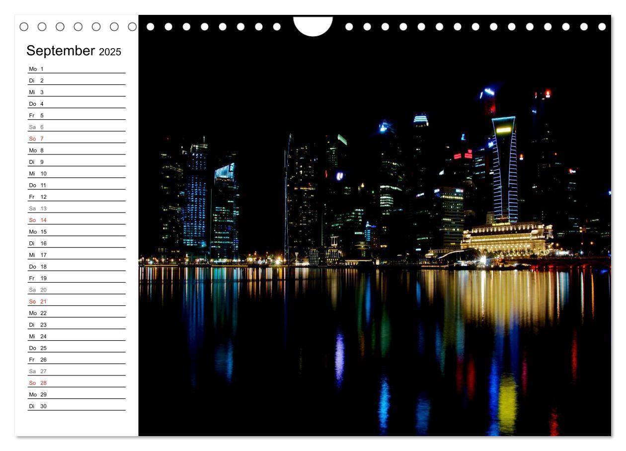 Bild: 9783435513987 | Singapur - Die Farben der Nacht (Wandkalender 2025 DIN A4 quer),...