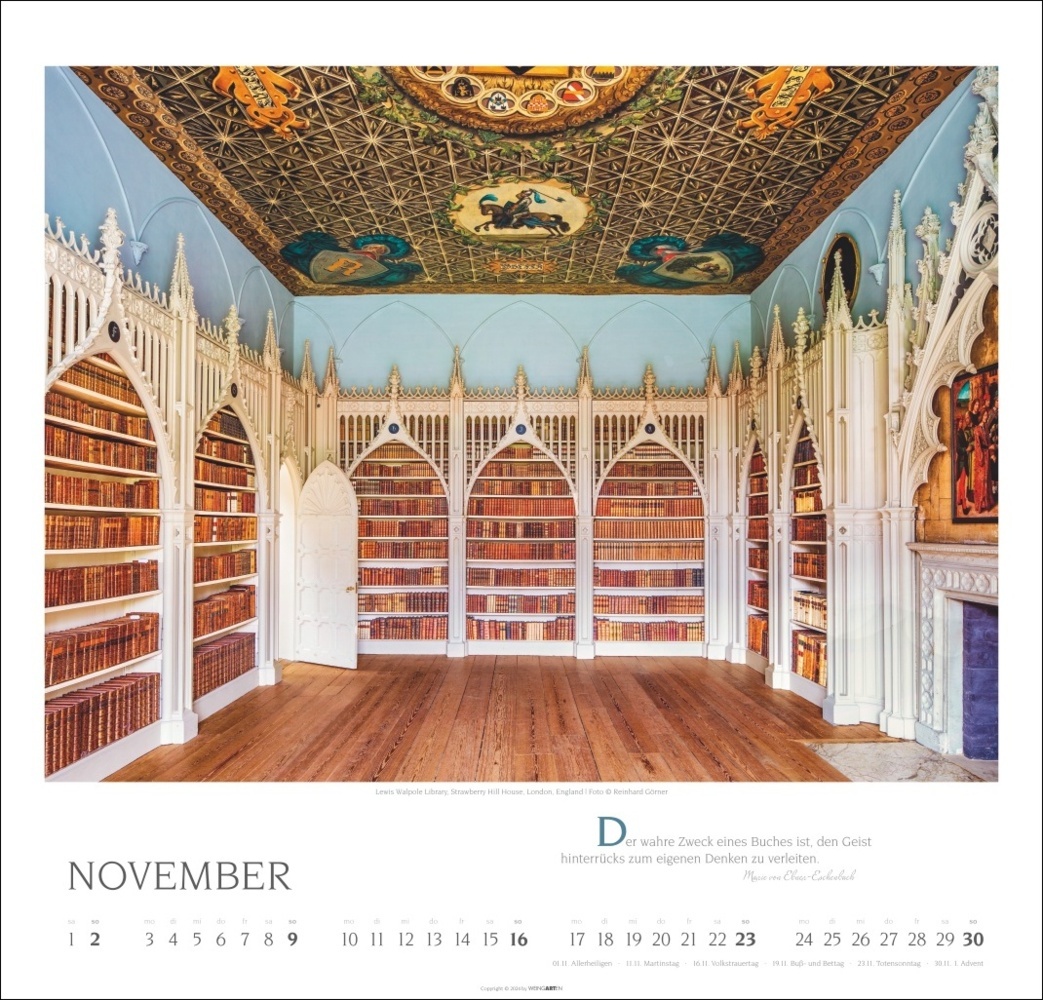 Bild: 9783839901021 | Welt der Bibliotheken Kalender 2025 | Reinhard Görner | Kalender