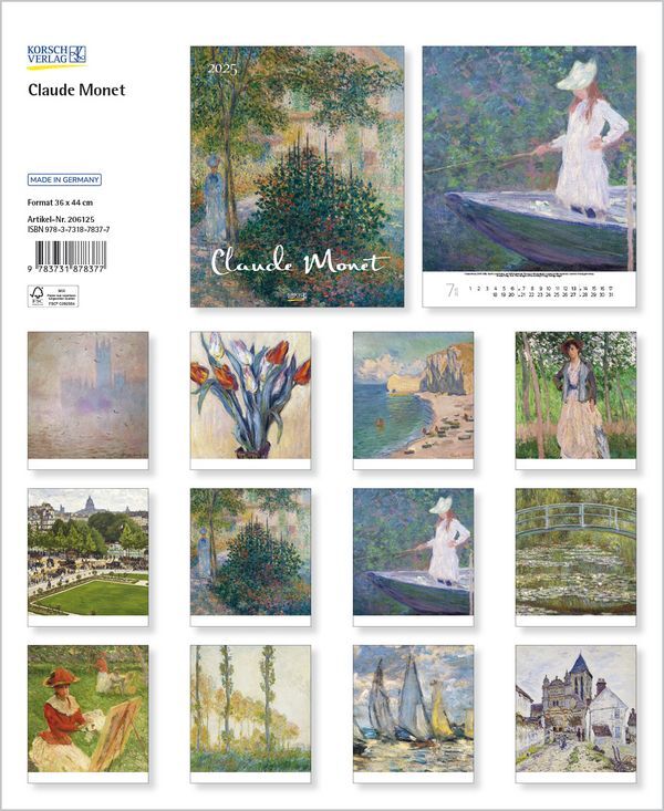 Bild: 9783731878377 | Claude Monet 2025 | Korsch Verlag | Kalender | Spiralbindung | 14 S.