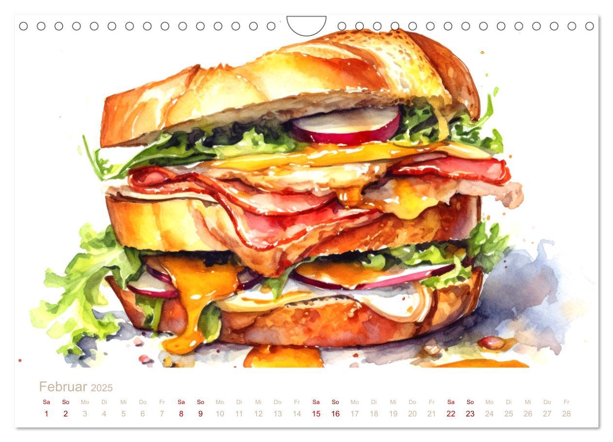 Bild: 9783435014989 | FAST FOOD AQUARELLE (Wandkalender 2025 DIN A4 quer), CALVENDO...