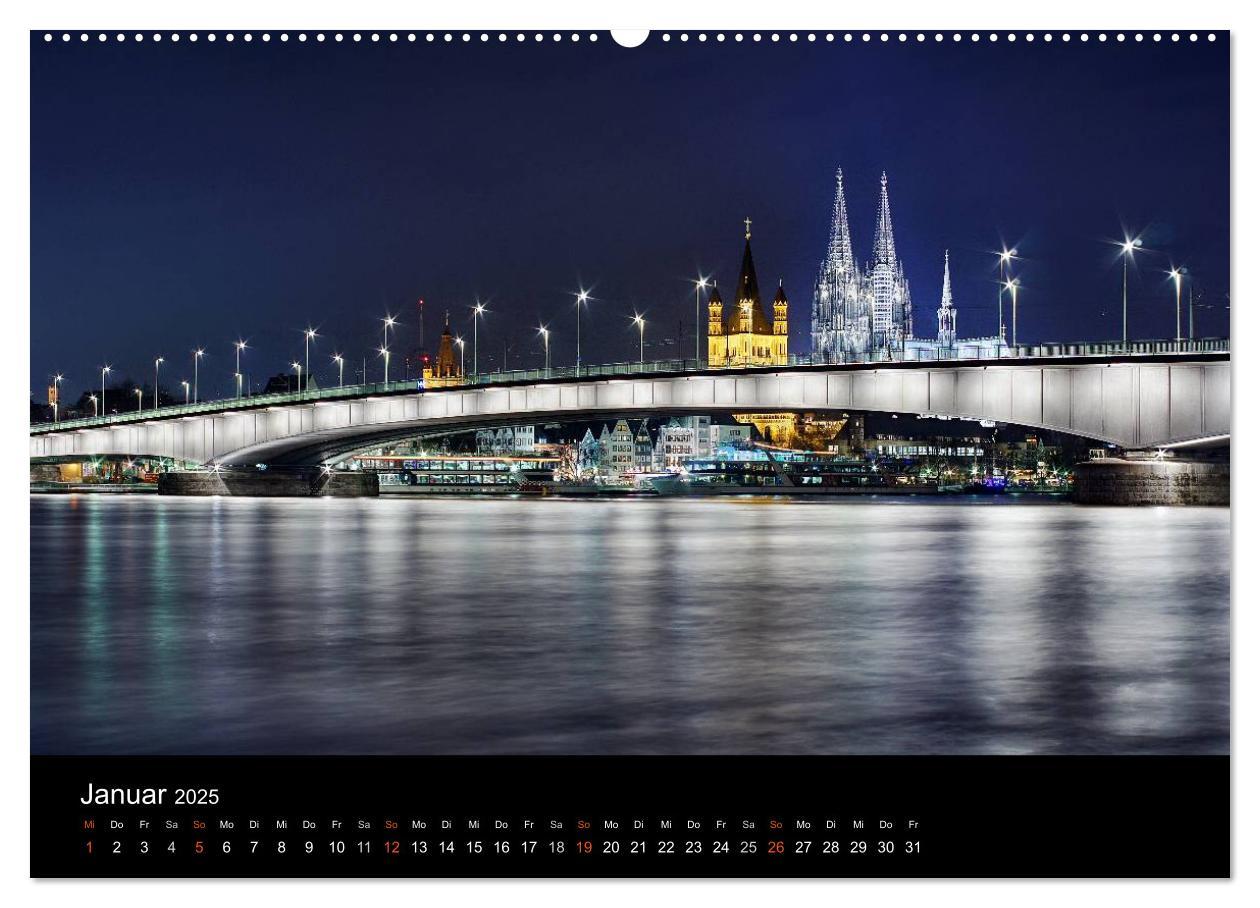 Bild: 9783435763849 | köln dunkel bunt - Die Stadt in anderem Licht! (Wandkalender 2025...