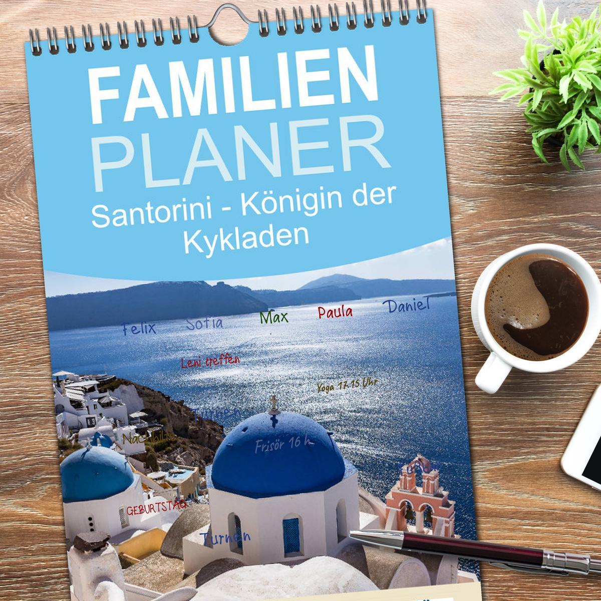 Bild: 9783457107638 | Familienplaner 2025 - Santorini - Königin der Kykladen mit 5...