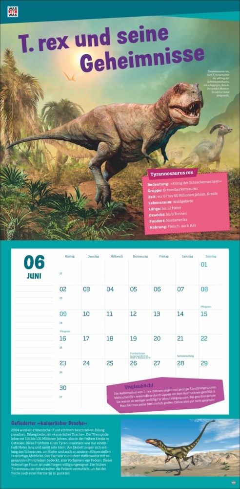 Bild: 9783756408412 | WAS IST WAS Dinosaurier Broschurkalender 2025 | Kalender | 28 S.