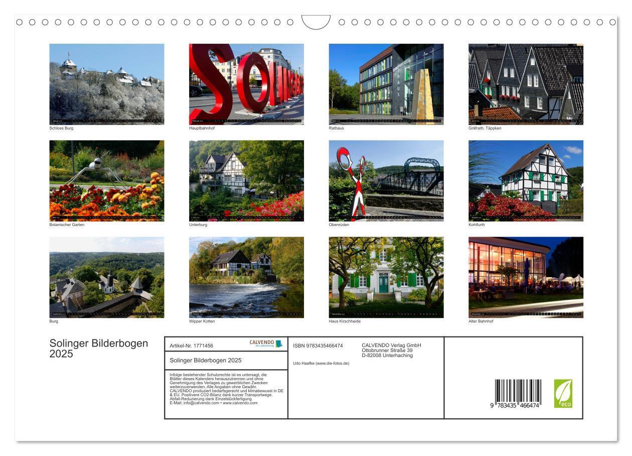 Bild: 9783435466474 | Solinger Bilderbogen 2025 (Wandkalender 2025 DIN A3 quer), CALVENDO...