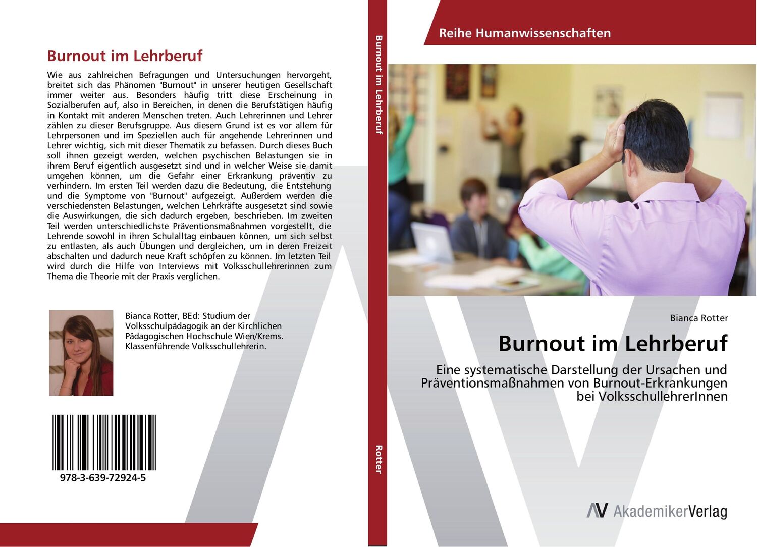 Cover: 9783639729245 | Burnout im Lehrberuf | Bianca Rotter | Taschenbuch | Paperback | 2014