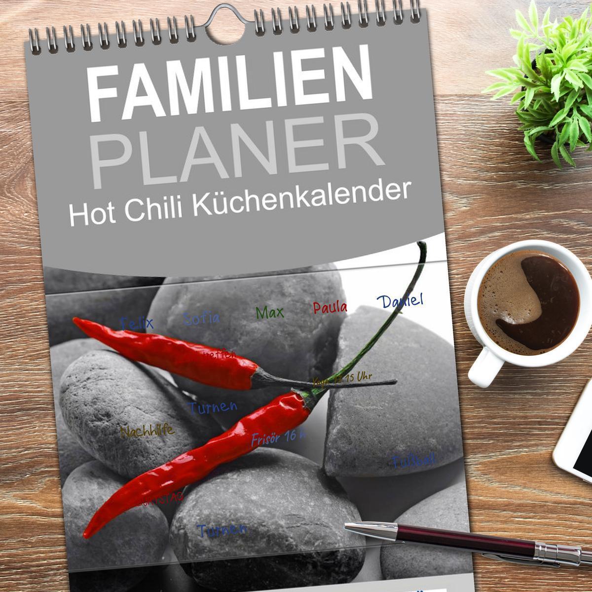 Bild: 9783457126349 | Familienplaner 2025 - Hot Chili Küchen Kalender mit 5 Spalten...