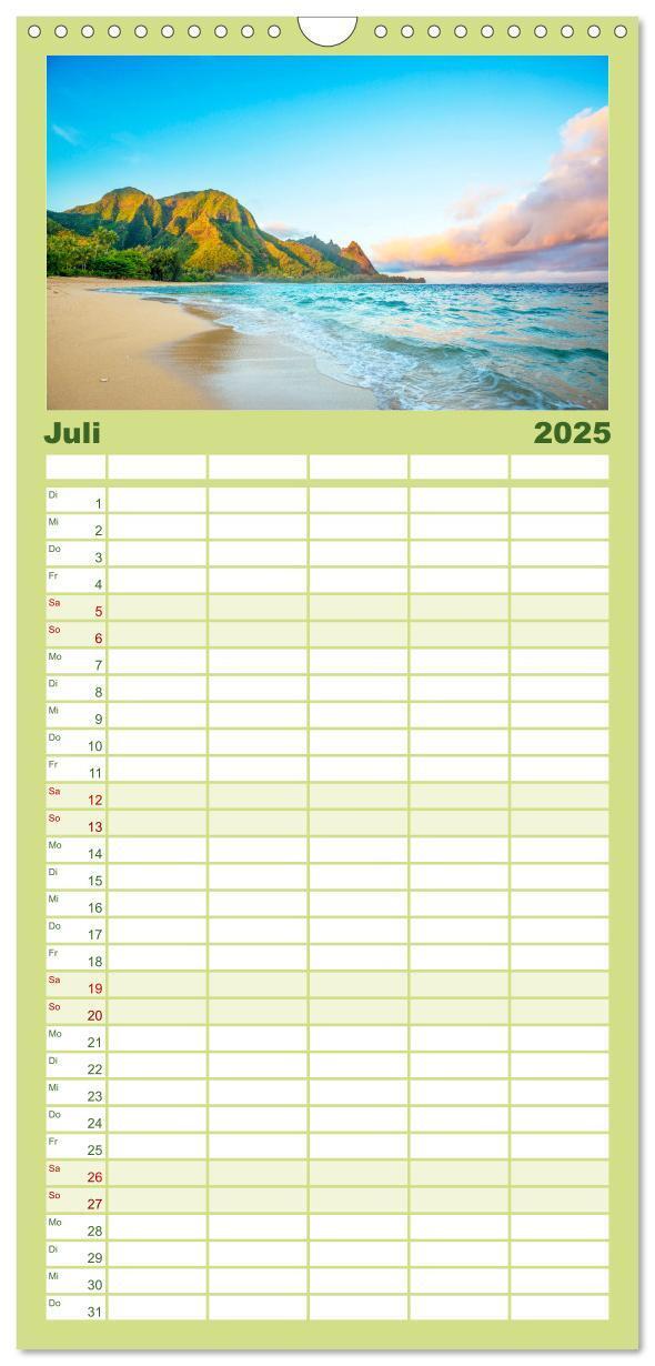 Bild: 9783457094136 | Familienplaner 2025 - Hawaii Traumziel mit 5 Spalten (Wandkalender,...