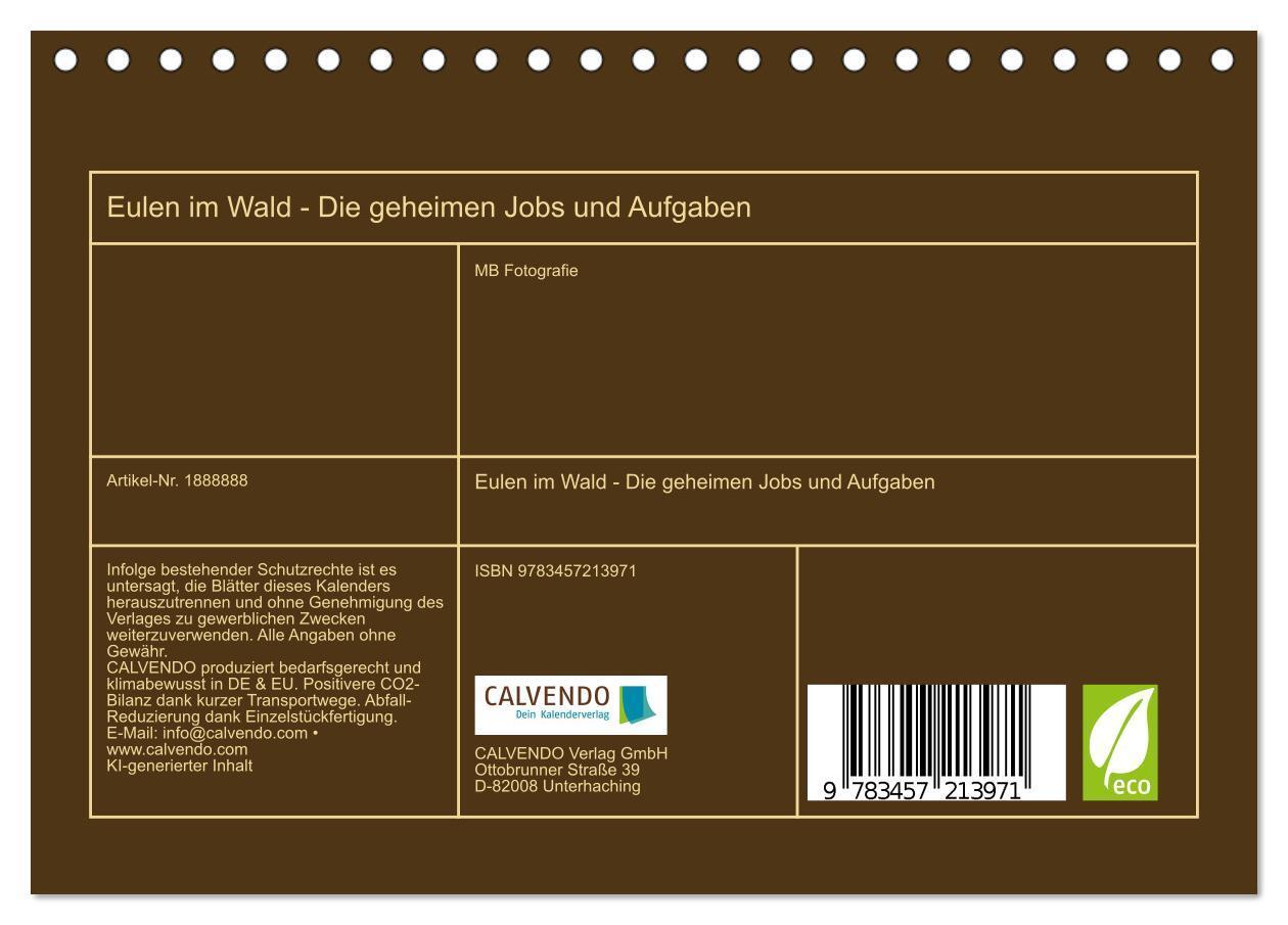 Bild: 9783457213971 | Eulen im Wald - Die geheimen Jobs und Aufgaben (Tischkalender 2025...