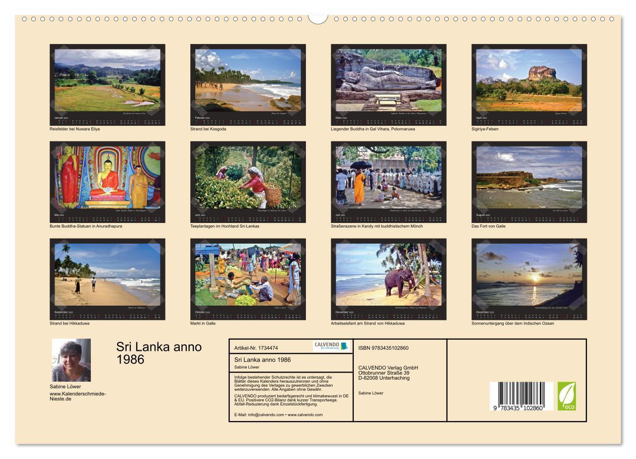 Bild: 9783435102860 | Sri Lanka anno 1986 (Wandkalender 2025 DIN A2 quer), CALVENDO...