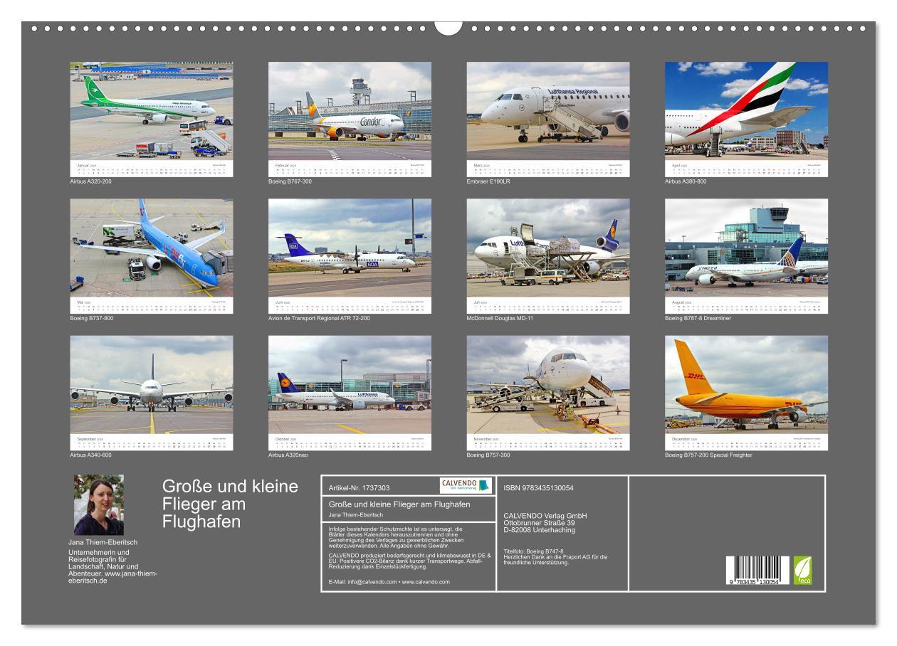 Bild: 9783435130054 | Große und kleine Flieger am Flughafen (Wandkalender 2025 DIN A2...