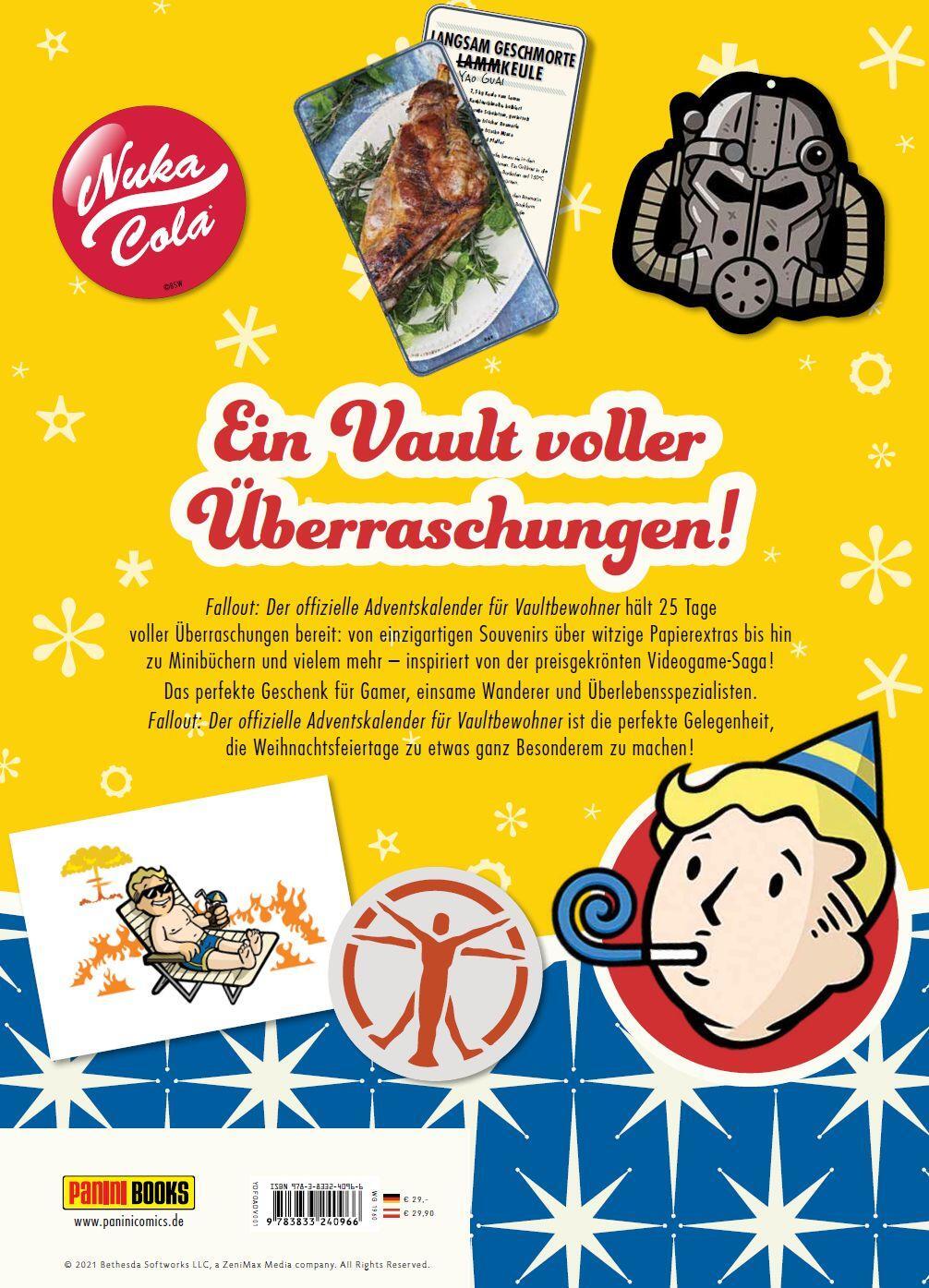 Rückseite: 9783833240966 | Fallout: Der offizielle Adventskalender für Vaultbewohner | Panini