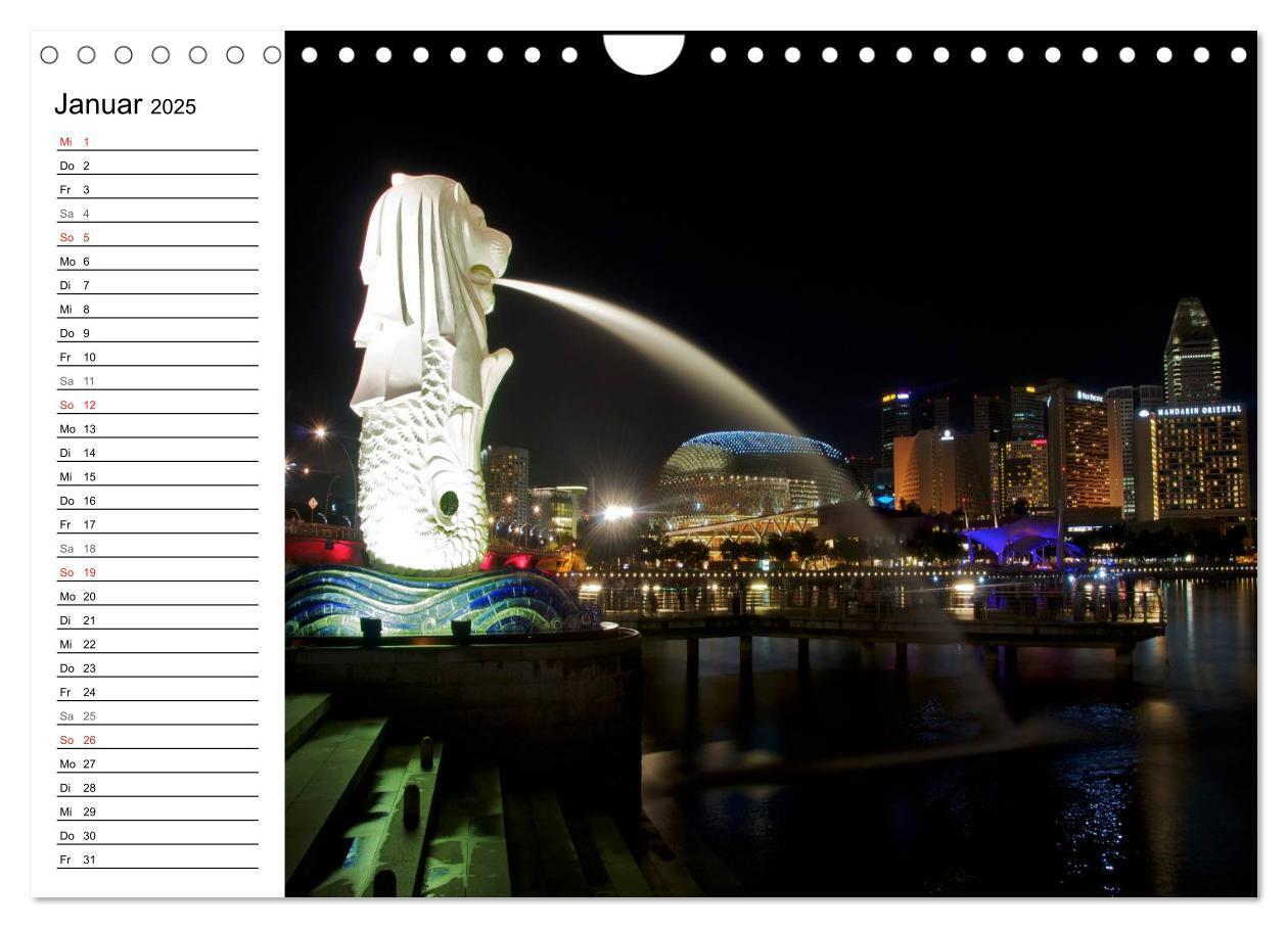 Bild: 9783435513987 | Singapur - Die Farben der Nacht (Wandkalender 2025 DIN A4 quer),...