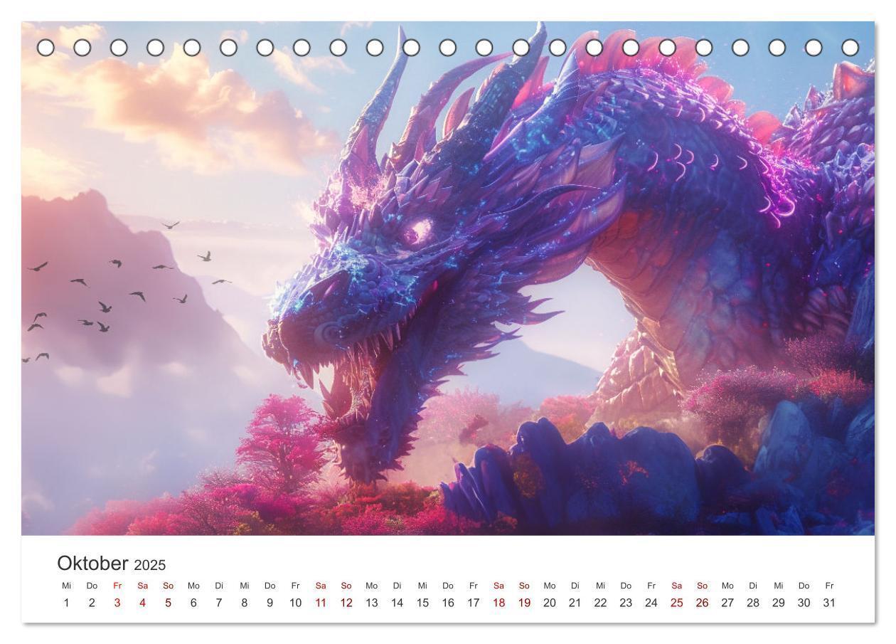 Bild: 9783383790966 | Das Jahr der Drachen (Tischkalender 2025 DIN A5 quer), CALVENDO...