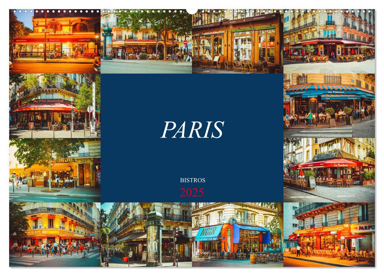 Cover: 9783435365890 | Paris Bistros (Wandkalender 2025 DIN A2 quer), CALVENDO Monatskalender