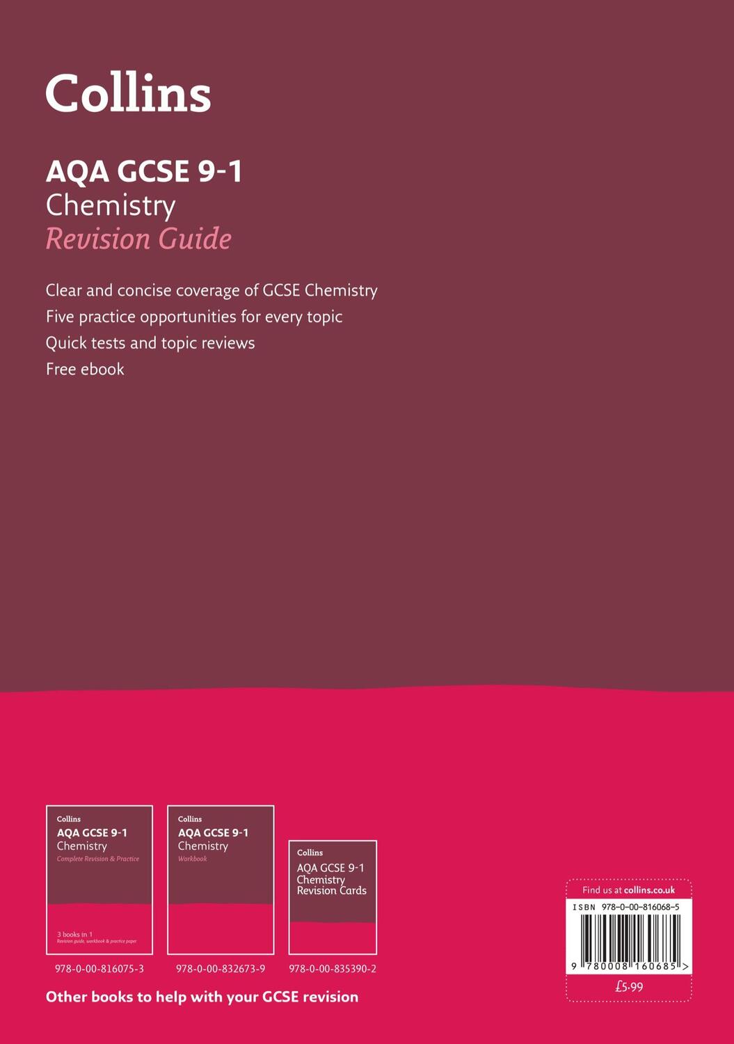 Rückseite: 9780008160685 | AQA GCSE 9-1 Chemistry Revision Guide | Collins Gcse | Taschenbuch