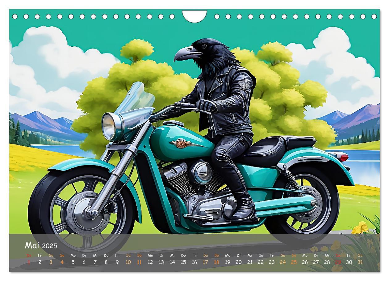 Bild: 9783457131404 | Tierische Motorradfahrer (Wandkalender 2025 DIN A4 quer), CALVENDO...