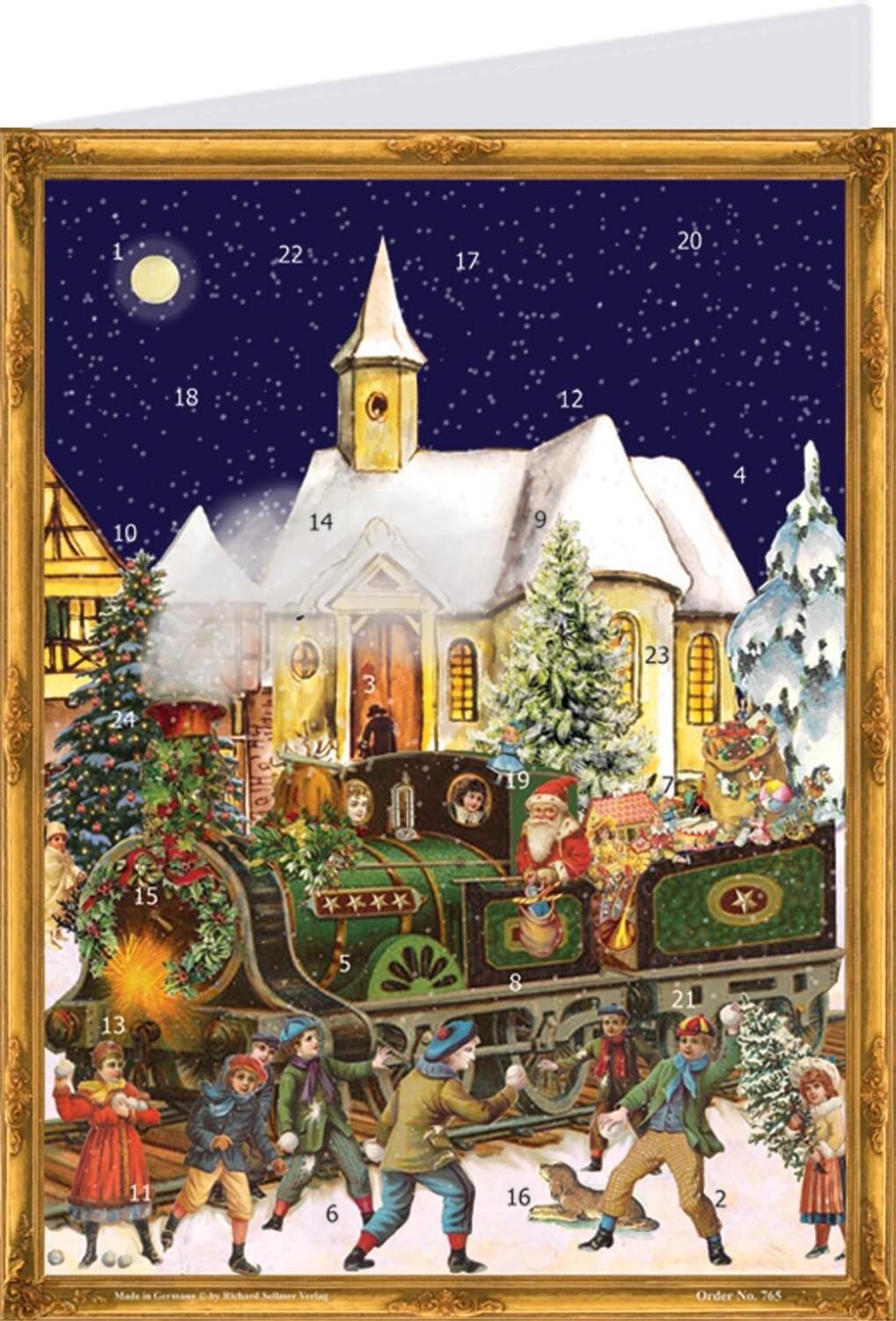 Cover: 4025985404915 | Postkarten-Adventskalender "Zug" | Papier-Adventskalender | F. Sellmer