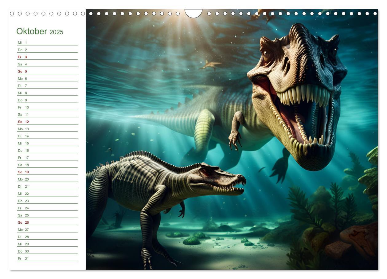 Bild: 9783383864056 | KI Dinosaurier - Herrscher der Lüfte, Land und Meer (Wandkalender...