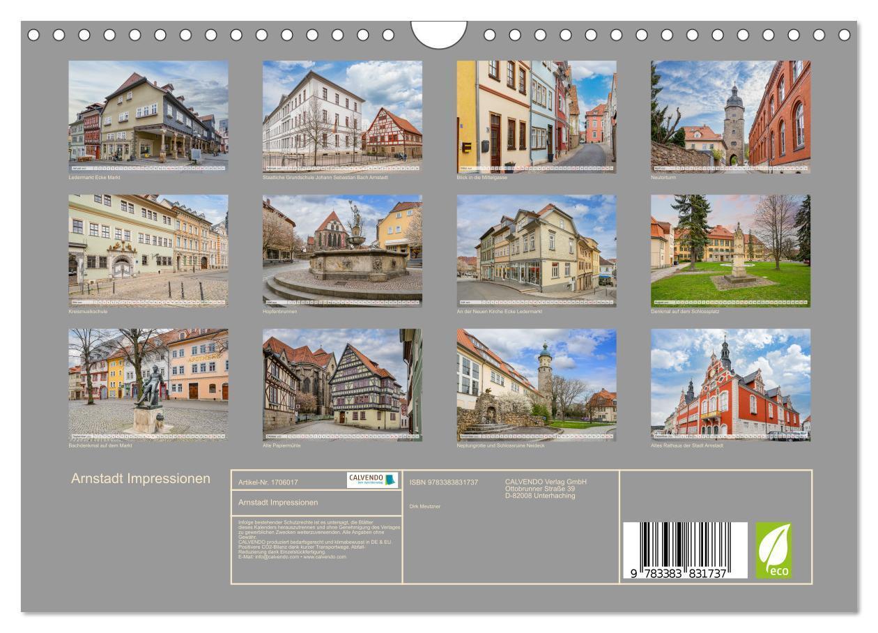 Bild: 9783383831737 | Arnstadt Impressionen (Wandkalender 2025 DIN A4 quer), CALVENDO...