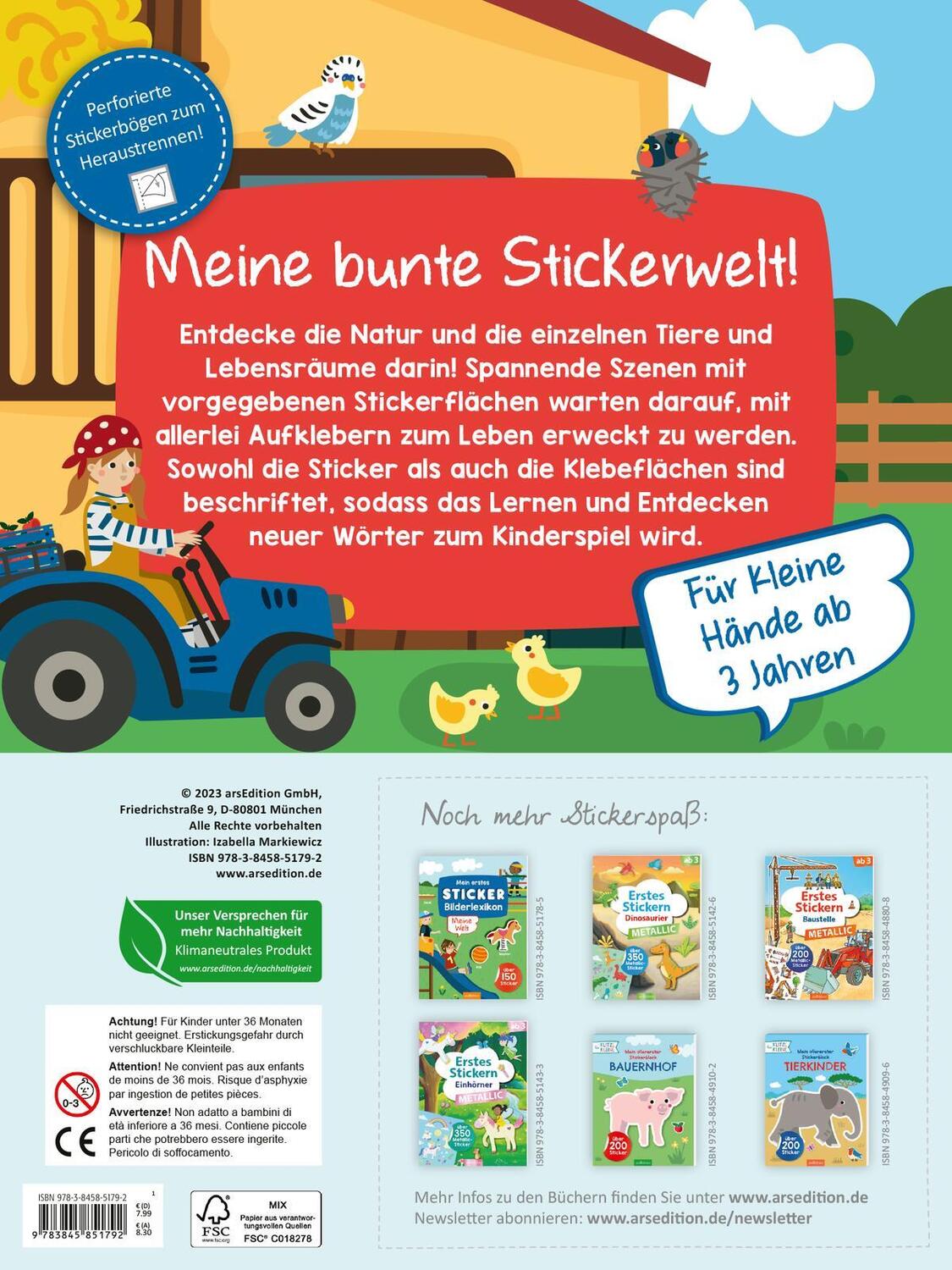 Rückseite: 9783845851792 | Mein erstes Sticker-Bilderlexikon - Tiere | Über 150 Sticker | Buch