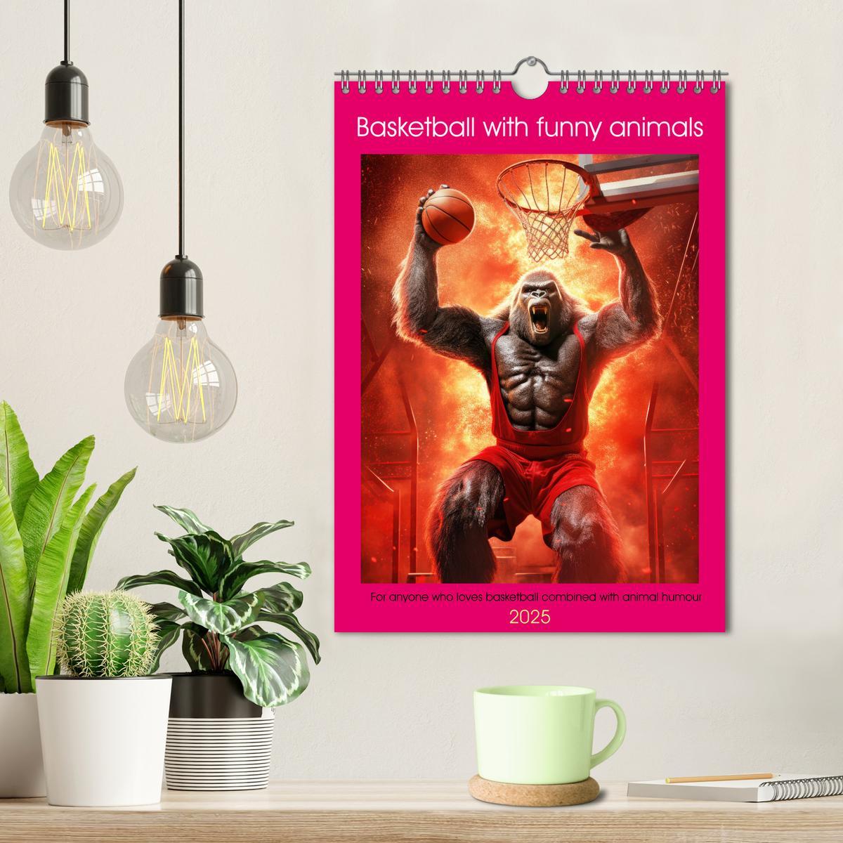 Bild: 9781325986385 | Basketball with funny animals (Wall Calendar 2025 DIN A4 portrait),...