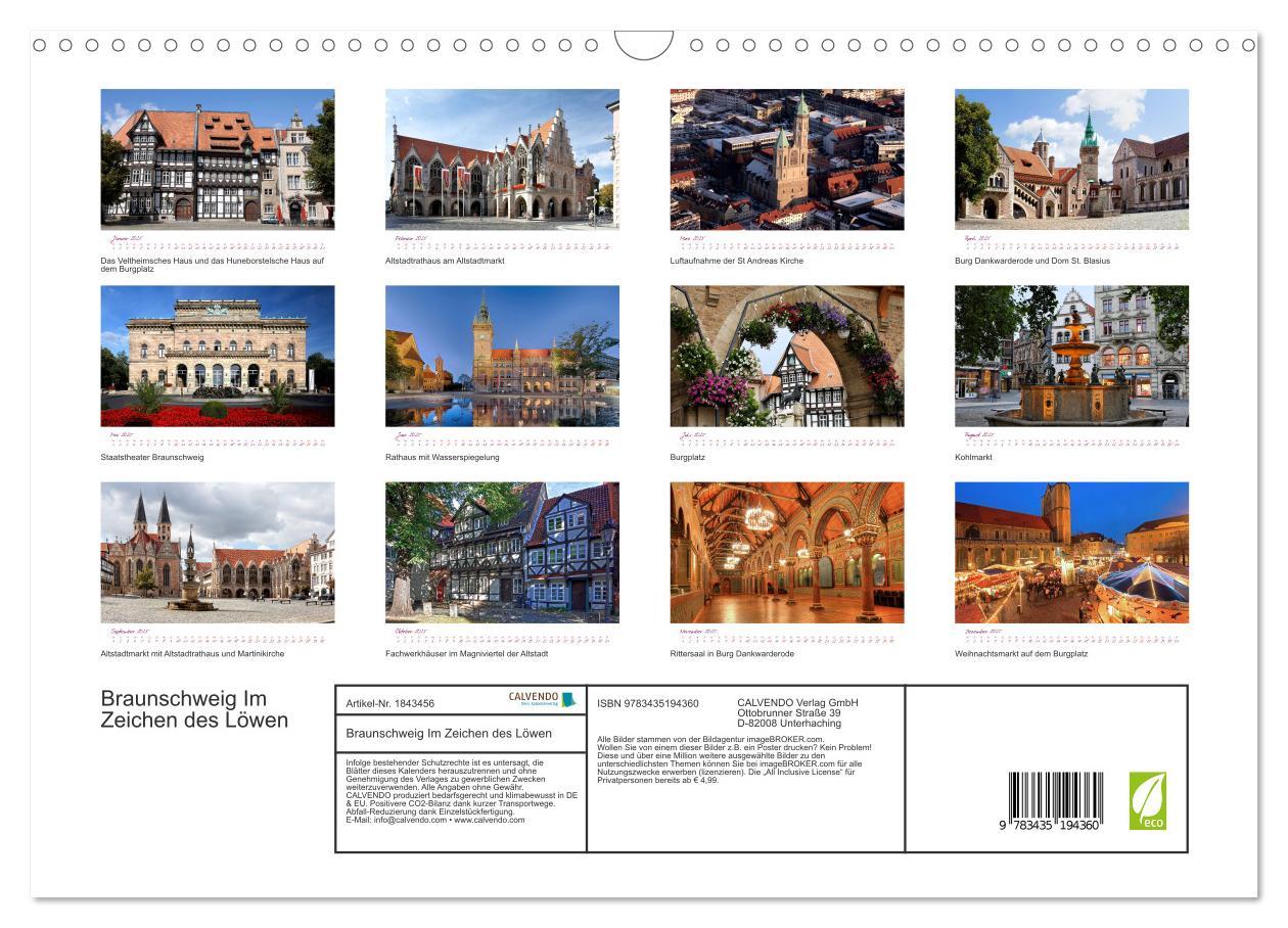 Bild: 9783435194360 | Braunschweig Im Zeichen des Löwen (Wandkalender 2025 DIN A3 quer),...