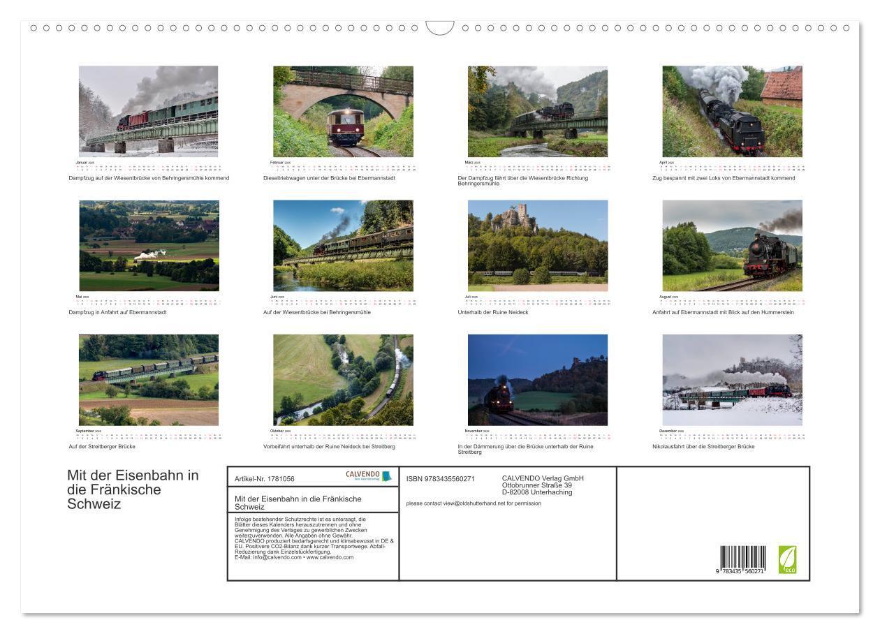 Bild: 9783435560271 | Mit der Eisenbahn in die Fränkische Schweiz (Wandkalender 2025 DIN...