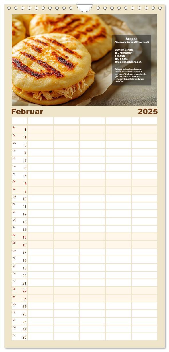 Bild: 9783457221778 | Familienplaner 2025 - Streetfood Kalender - Einfache Rezepte aus...