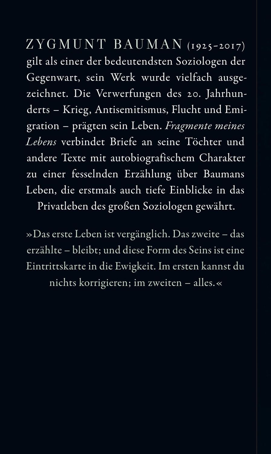 Rückseite: 9783633543311 | Fragmente meines Lebens | Zygmunt Bauman | Buch | 302 S. | Deutsch