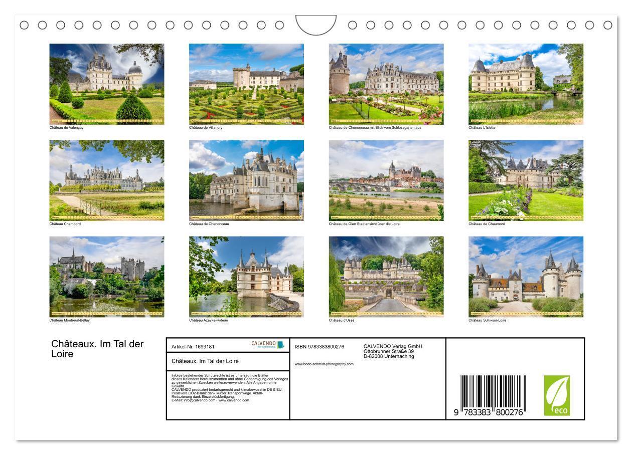 Bild: 9783383800276 | Châteaux. Im Tal der Loire (Wandkalender 2025 DIN A4 quer),...