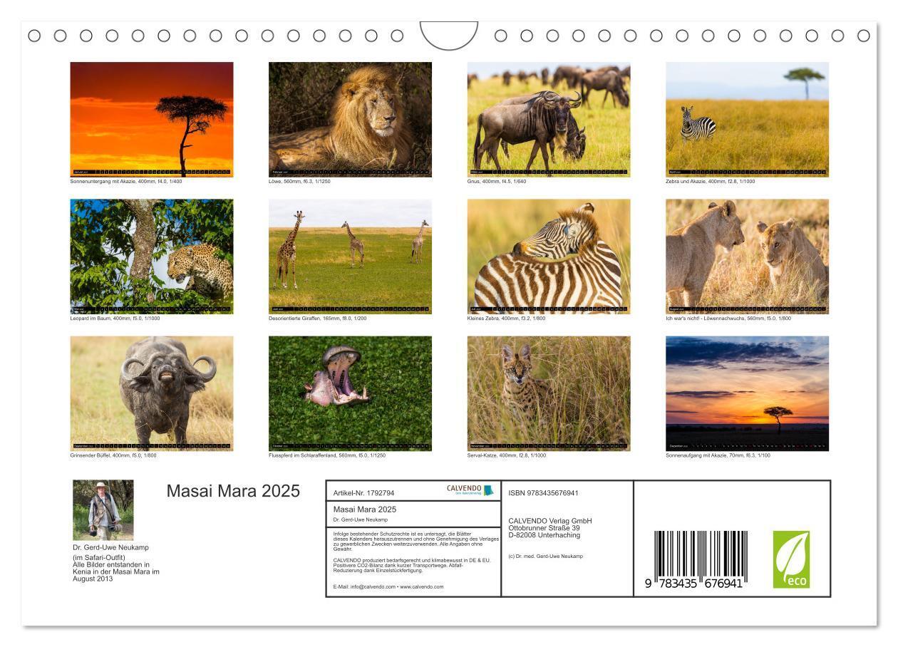 Bild: 9783435676941 | Masai Mara 2025 (Wandkalender 2025 DIN A4 quer), CALVENDO...