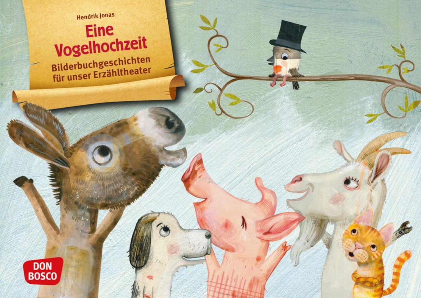 Cover: 4260179515439 | Eine Vogelhochzeit. Kamishibai Bildkartenset. | Hendrik Jonas | Box