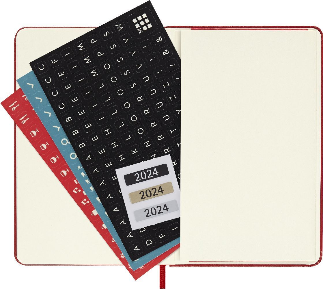 Bild: 8056598856552 | Moleskine 12 Monate Tageskalender 2024, Pocket/A6, Scharlachrot | Buch