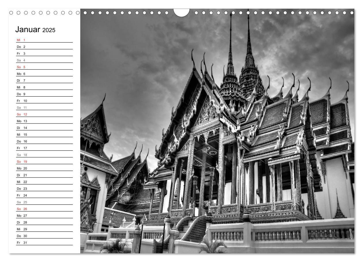 Bild: 9783435511518 | Bangkok Impressionen in Schwarz Weiß (Wandkalender 2025 DIN A3...