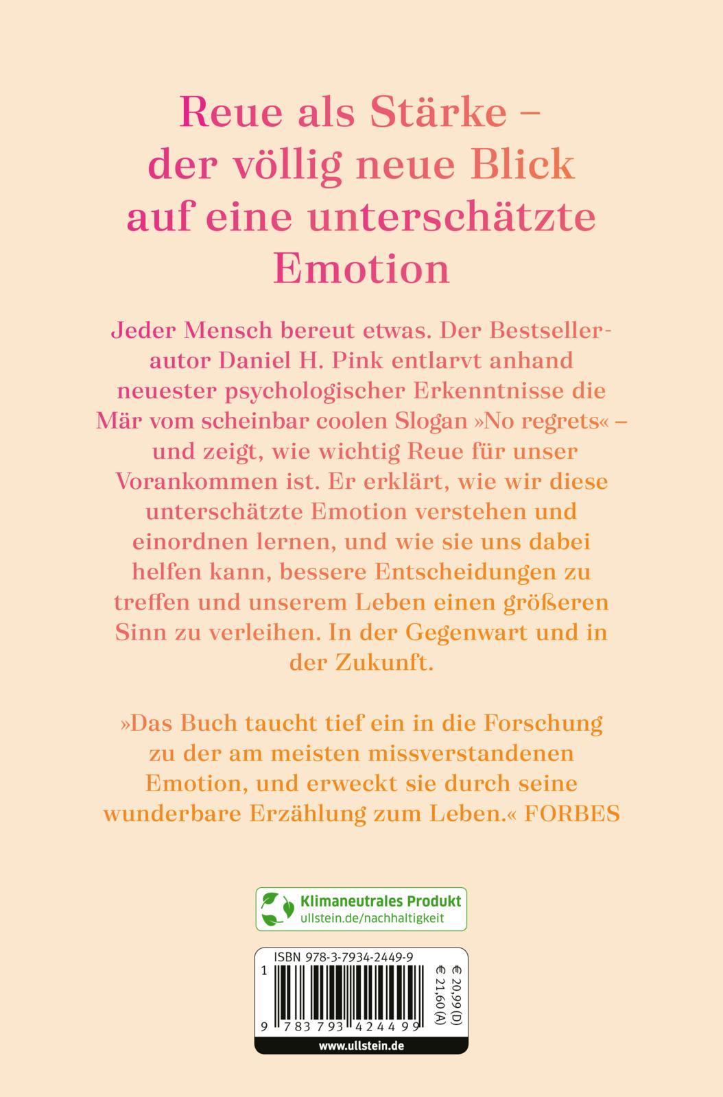 Rückseite: 9783793424499 | Die Kraft der Reue | Daniel H. Pink | Taschenbuch | 286 S. | Deutsch