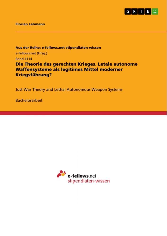 Cover: 9783346617590 | Die Theorie des gerechten Krieges. Letale autonome Waffensysteme...