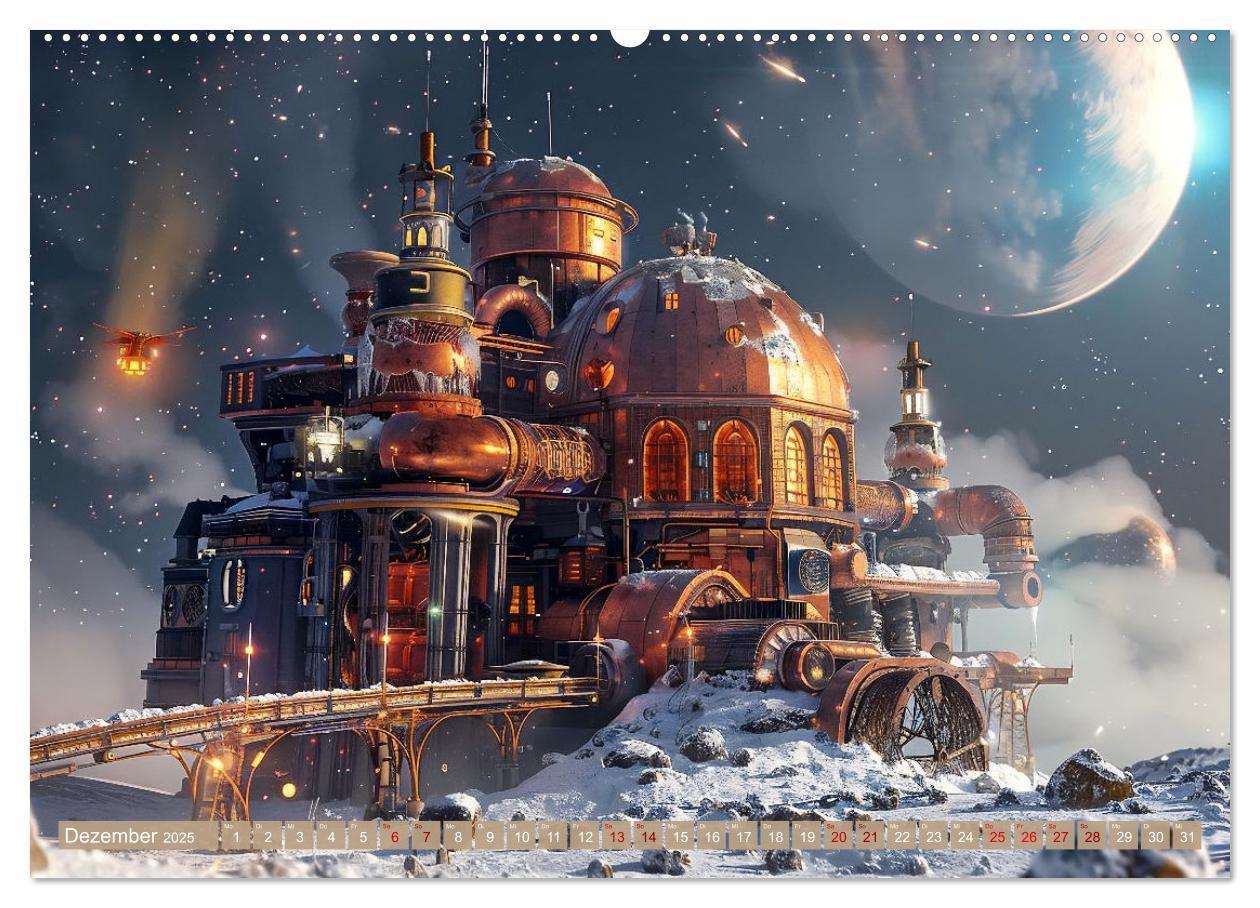 Bild: 9783435653010 | Steampunk im Weltall (hochwertiger Premium Wandkalender 2025 DIN A2...