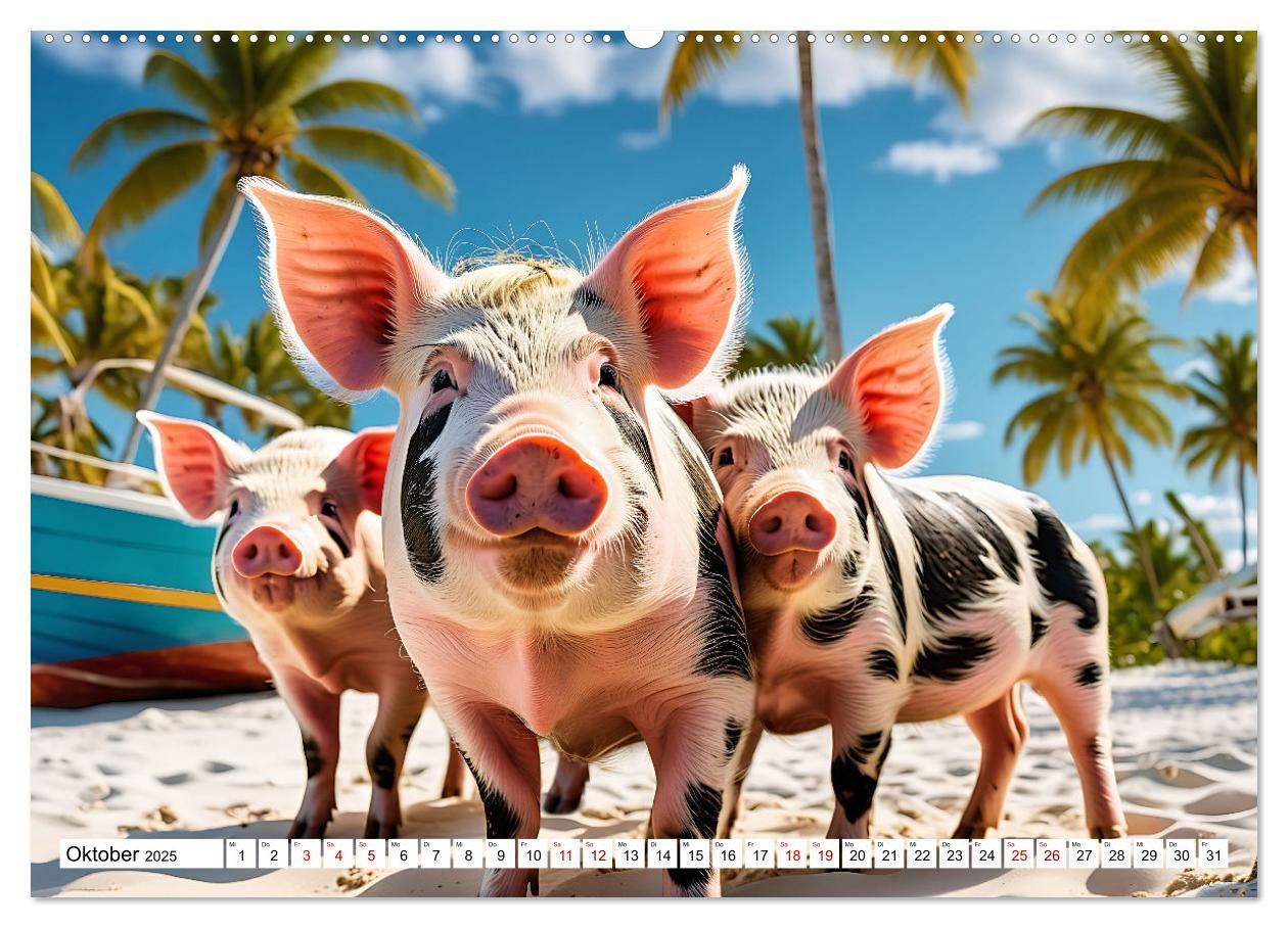 Bild: 9783383834738 | Schwimmende Schweine im Paradies (Wandkalender 2025 DIN A2 quer),...